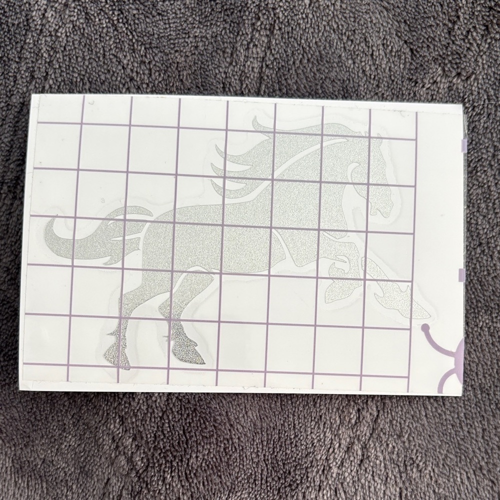 Silver Glitter horse Decal